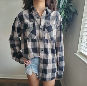 NSF Andres Buffalo Plaid Shirt in Dune XS